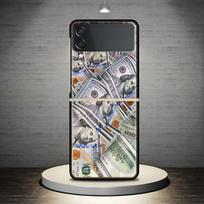 Banknotas Doleris Pinigai už Samsung Galaxy Z Flip 4 3 5G telefono dėklas juodas kietas viršelis ZFlip 4 3 Luxury smūgiams atsparus buferis Coque Samsung Z Flip 3