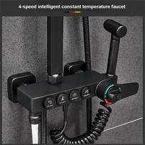 360° pasukamas termostatinis dušo purkštuko maišytuvo rinkinys 3/4 greičio reguliuojamas fiksuotas / išmanus temperatūros valdymas juodas 3-speed intelligent gray