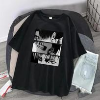 Anime Ataka Titanų 3D spausdinti marškinėliai Animacinis filmas Levi Ackerman Harajuku Unisex trumpomis rankovėmis viršūnės marškinėliai Kasdieniai marškinėliai Moteriški marškinėliai M black