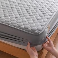Atsparus vandeniui Storas čiužinio užvalkalas Apsauginis dygsniuotas čiužinio viršus su gumine juosta Paklodė visiems sezonams 140/160 2xPillowcase NOSHEET gray