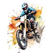 Vandeniniais dažais purvo dviratis Motokrosas Drobės tapybos plakatai Spaudiniai Motociklas Sieninis paveikslas kambariui Namų dekoras Cuadros 21cm×30cm NoFrame black