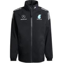 Adidas X Mercedes-Amg Petronas F1 Bendradarbiavimo Komanda SS25 Logotipas Dryžuota Mada Universali Patogi Stovinti Apykaklė Darbinė Striukė Vyriška Striukė Juoda JX0760 M black
