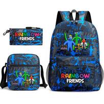 Vaivorykštės draugai supančios kuprinės pradinių klasių mokinio žvaigždėtas dangus mokyklinė kuprinė trijų dalių rinkinys 17 inch backpack black