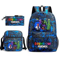 Vaivorykštės draugai supančios kuprinės pradinių klasių mokinio žvaigždėtas dangus mokyklinė kuprinė trijų dalių rinkinys 17 inch backpack