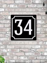 Namų Numeris 30 Klasikinis Juodas Metalinis Ženklas 20x20cm, Modernus Durų Sienų Dekoras