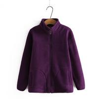 Polarinis Fleece Striukė Su Pliušiniu Pamušalu Laisva Moteriška Fleece Fleece Pavasario ir Rudens Drabužis 5XL violetinė
