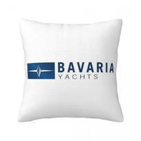 Bavaria Yachts Mėlynas Sidabrinis Logotipas Kvadratinė Pagalvės Užvalkalas Pagalvės Dangalas Pagalvės Užvalkalas Dekoratyvinis Pagalvės Užvalkalas Namams Sofai Svetainei 16x16Inch