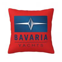 Bavaria Yachts Mėlynas Sidabrinis Logotipas Kvadratinė Pagalvės Užvalkalas Pagalvės Dangalas Pagalvės Užvalkalas Dekoratyvinis Pagalvės Užvalkalas Namams Sofai Svetainei 24x24Inch