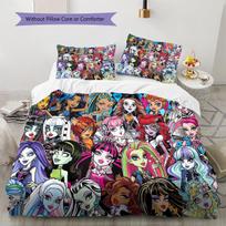 Monster High Raštų Patalynės Antklodės Komplektas Antklodės Užvalkalas Pagalvės Užvalkalas Namų Dekoras Gimtadienio Dovana (1 * užvalkalas antklodei + 2 * užvalkalai pagalvėms, be užpildo) 135x200cm