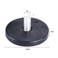 4 vnt. juodos reguliuojamos kojelės baldams M8*18mm sriegiu, pagrindo skersmuo 40mm 50mm baldų kojoms