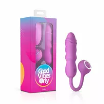Good Vibes Only Thrusting Bullet Remote Pink - Dual-Action Compact Device