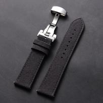 Quick Release Nylon Leather Watch Strap 20mm 22mm Butterfly Buckle Business Watch Band Men Women for Omega for Seiko Watchband 22mm black