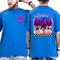 KPop Demon Hunters Official Authorization of SAJA BOYS for Netflix Animated Movies 2026 Summer Mens Womens Oversized Tshirt 4XL blue