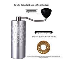 49mm Titanium-Plated Dual Blade Hand-Crank Coffee Grinder for Outdoor Use black