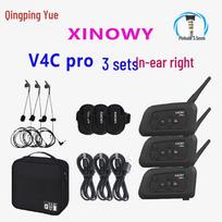 Xinowy V4C Pro 4 žmonių lauko futbolo teisėjo radijo stotelių rinkinys su laikymo krepšiu
