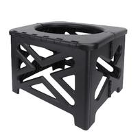 Nešiojama stovyklavimo tualetas Sulankstomas kelioninis tualetas su dangčiu 100 kg keliamoji galia lauko žygiams, plaučiojimui valtimis black