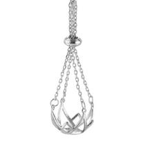 10-12mm Round Pearls Pendant Cage DIY Necklace Charm Holder Empty Support Tray sidabras