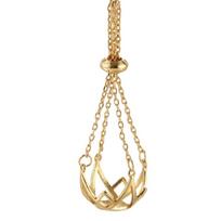 10-12mm Round Pearls Pendant Cage DIY Necklace Charm Holder Empty Support Tray auksas