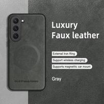 Skirta Samsung Galaxy S23 S23 Plus S23 Ultra S23 FE PU Odos Magnetinis Žiedas Minkštas Kraštas Apsaugantis Nuo Kritimo Apsaugantis Nuo Pirštų Atspaudų Telefono Dėklas For Galaxy S23 Ultra