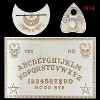 12 colių medinė Ouija lenta Divinacijos švytuoklės lenta Graviruota magiška lenta Metafizinė žinutė Raganos švytuoklės lentos rinkinys white
