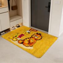 Anime G-Garfield grindų kilimėlis Flanelinis durų kilimėlis Neslystantis Sugeriantis Plaunamas Vidaus namų kilimas 40x60cm orange