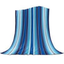 Meksikietiški dryžiai Spalvingi dryžiai Koralinio vilnos pledas Šiltas lauko kelionėms Pledai Suaugusiems Vaikams Žiemos TV pledai Karališkas 75x90cm blue