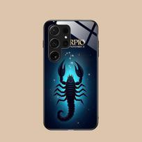 Zodiako ženklas Skorpionas telefono dėklas, skirtas Samsung Galaxy S26 S25 S24 S23 S22 S21 S20 Note20 Plus FE Ultra, stiklinis apsauginis dangtelis Galaxy S26 Plus