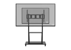 Celexon Economy 55110MP Mobilus TV Stovas Plokščiaekraniams, Dažytas Plienas, Matinė Juoda, Ekrano Dydis 139.7-279.4 cm (55-110 inch)