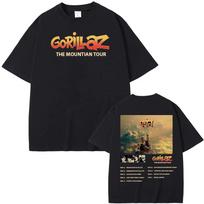 Gorillaz Band Tour 2026 The Mountian Print T Shirt Unisex Women Fashion Hip Hop Classic Short Sleeve Tee Pure Cotton Oneck Top M beige