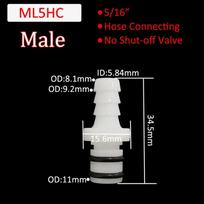 L-Series Hose Joint 5/16 3/8 Hose Barb Valved Durable Disconnect Fitting Coupling Quick Shut-Off For Hose Pipe Tube Connector white