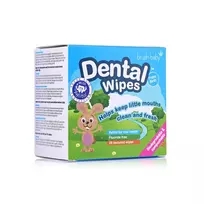 BRUSH BABY dantenų ir pieninių dantukų valymo servetėlės su ksilitoliu 0–16 mėn., 28 vnt.