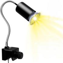 Roplių šildymo lempa UVA UVB šviesa akvariumui vėžlio terariumui deginimosi lemputė ir 360° pasukamas spaustukas stovas kakadu chameleonui halogenas (as the picture,With 1 bulb-50W-220V) beige
