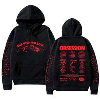 Cinegogue X Obsession Vienas noras Gluosnio Hoodie Obsession Filmo Prekės Megztiniai Laisvalaikio Ilgomis Rankovėmis Palaidinės Moterims Vyrams Y2K Hoodie M juoda
