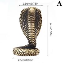 Antique Bronze Cobra Boa Snake Statue Miniature Figurines Copper Zodiac Animal Desk Decoration Tea Pets Ornaments Incense Burner black