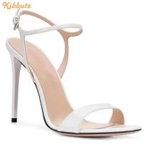 Juodos baltos nuogos T-dirželiu su sagtimi basutės Stileto kulniuku Atviru pirštu Aukštakulniai Seksualios moteriškos basutės Slingback Vasaros avalynė 38 beige