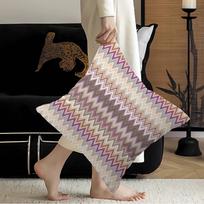 Geometrinė zigzago bangos pagalvės užvalkalas Poliesterio sofos pagalvės Dekoratyvinės mesti pagalvės Namų dekoravimas Pagalvės užvalkalas Peach skin 30*30(CM)-1Pcs