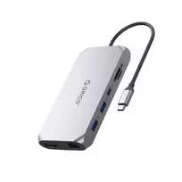 ORICO XCR 12-in-1 USB-C Docking Station 2x USB-A 3.1 1x USB-A 2.0 1x USB-C PD 100W 1x USB-C 3.1 2x HDMI 2.0 4K 60Hz 1x DisplayPort 1.4 4K 60Hz 1x SD 3.0 1x microSD 3.0 1x RJ45 Gigabit Ethernet 1x Audio CTIA 3.5mm - Pilka