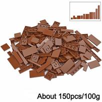 150Pcs Bulk Smooth Flat Plate Building Block 1x1 1x2 1x6 Dots Thin Tile Bricks For Kid Leduo Toy Mixed Particle Compatible Brand brown