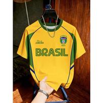 Vaikų Brazilijos futbolo marškinėliai Futbolo marškinėliai Dryžuoti ir Retro spaudiniai Kvėpuojantys Greitai džiūstantys Treniruočių marškinėliai Gerbėjų sportinis viršus Vyrams Moterims L yellow