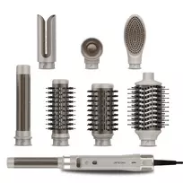 Cecotec CeramicCare 8in1 AirGlam Gyro plaukų formuotojas ir džiovintuvas, 1200W, 7 priedai, šampano spalvos