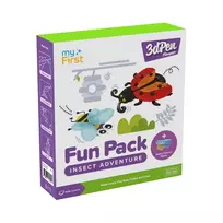 myFirst 3dPen Make Filaments Fun Pack Insect Adventure – kūrybinis rinkinys 3D rašikliui: 5 šablonai, 17 PCL gijų (34 m), atgal traukiantis automobilis, termoplastinis lapas