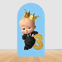 Happy Boss Baby Birthday Arch Backdrop Cover Boys Birthday Newborn Baby Shower Party Decor Photo Photography Background Props 4.6x7.8ft(140x240cm)