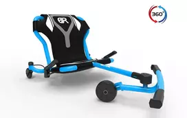 EzyRoller Spinner Pro X – Paspirtukinis go kartas su 360° sukimu, mėlynas, 10+ metų