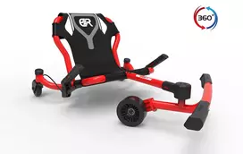 EzyRoller Spinner X Ride-On Go Kart - Leg Powered with 360° Swivel - Red