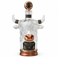 Aukštaičių karvės formos stiklinis viskio grafinas su kamšteliu, senovinio buliaus dizaino alkoholinių gėrimų indas namų baro dekoravimui, dovana COW white