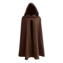 Su gobtuvu apsiaustas Viduramžių Renesanso apsiaustas vyrams ir moterims Helovino Cosplay kostiumas XXL ruda