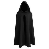 Su gobtuvu apsiaustas Viduramžių Renesanso apsiaustas vyrams ir moterims Helovino Cosplay kostiumas XXL juoda