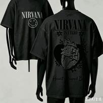 Nirvana Gerbėjų Dovanų Marškinėliai Unisex Unisex Harajuku Dydeli Unisex Trumpomis Rankovėmis Gatvės Drabužiai Aukštos Kokybės Poroms Patogūs Marškinėliai 4XL black