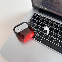 Dėklas AirPods Airpod 4 3 2 1 Pro 2, Šviečiantis Blizgus Skystas Smėlis Ausinių Dangtelis Ausinių Judantis Smėlis Funda Apsauginis Kietas Maišelis for AirPods 2 raudona