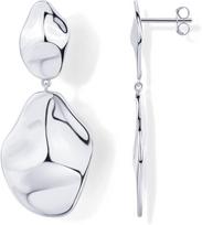 14K Gold Plated 925 Sterling Silver Posts Teardrop Statement Dangle Earrings Lightweight Hammered Drop Dangle Earrings for Women